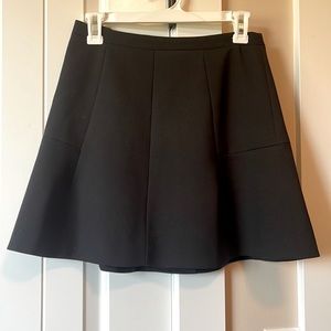 J.Crew Black Fluted Mini Skirt with zip Back
